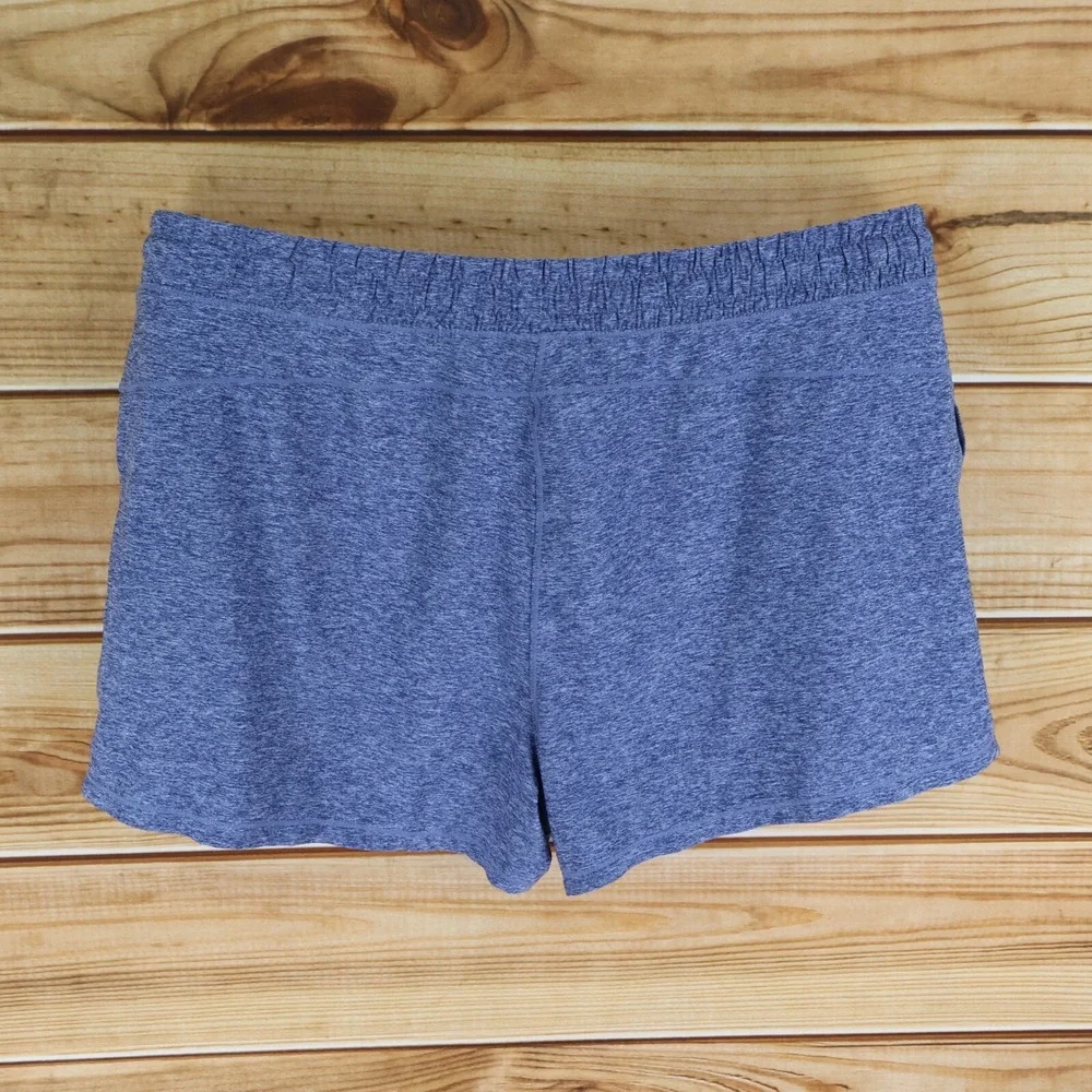 Reebok Athletic Shorts Womens 3XL Blue‎ Heathered Pockets Elastic Waist Comfort